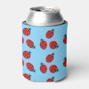 Porta-lata Red Lady Bug Ilustração Azul Claro