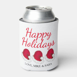 Porta-lata Red Santa Claus Hat Natal Feliz Feriados