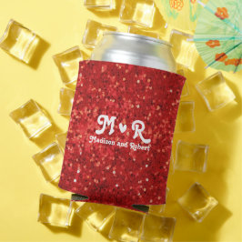 Porta-lata Red sparkling glitter pattern