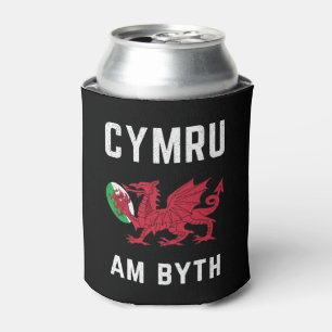Porta-lata Red Welsh Dragon Cymru Roots Rugby Fan Wales Flag