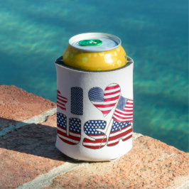 PORTA-LATA RED WHITE BLUE I HEART USA PATRIOTIC