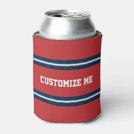 Porta-lata Red White Blue Team Jersey Stripes para personaliz