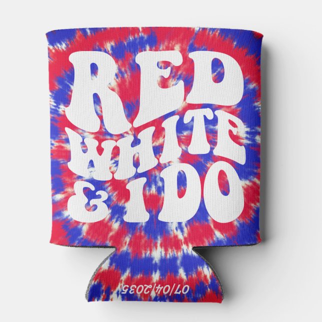 Porta-lata Red White e eu | Retro American Tie Dye (Traseira)