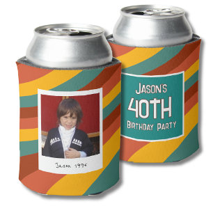 Porta-lata Redemoinho Retro Aniversário de 40 anos Foto