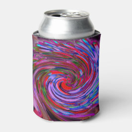 Porta-lata Redução Vermelha, Azul e Rosa Floral Abstrata em E