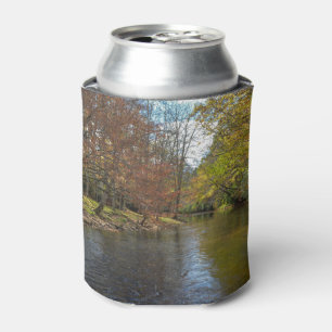 Porta-lata Reflexões coloridas da queda das folhas no córre