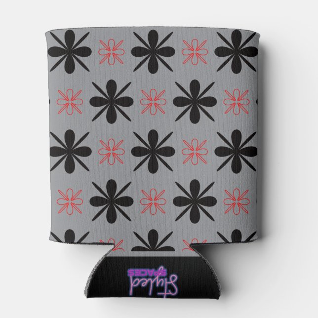 Porta-lata Refrescante Floral Retro Moderno (Traseira)
