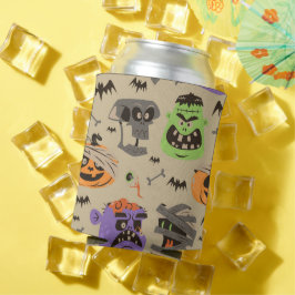 Porta-lata Refrigerador com padrão vintage de Halloween