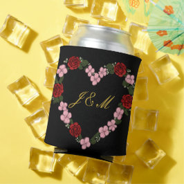 Porta-lata Refroidisseur de canette noir avec cœur rose e