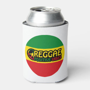 Porta-lata Reggae Music com vibrações positivas e bandeira de