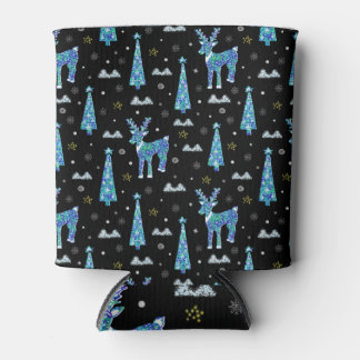 Porta-lata Reindeer, flocos de neve, padrão de Natal