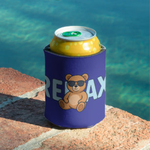 Porta-lata Relaxe Urso de Teddy com Design de Cartografia de 