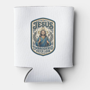 Porta-lata Remendo Embroidered Jesus Olhe Remendo Embroidered