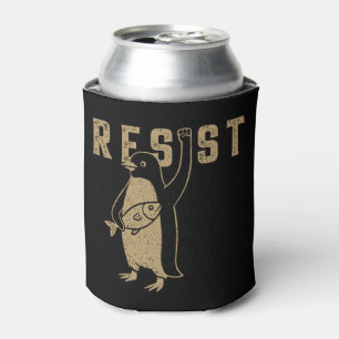 Porta-lata Resistência Ao Ativismo Do Pinguim Vintage Gráfico