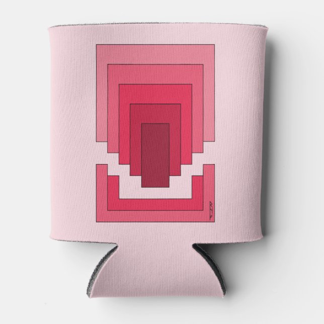 Porta-lata Retângulo Abstrato em Vermelho (Frente)