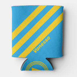 Porta-lata Retro Aqua Reef 3 Stripes com nome