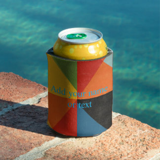 Porta-lata Retro Bloco de Cores Geométrico Personalizado de M