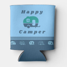 Retro Feliz Camper pode resfriar em azul e lacre