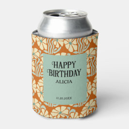 Porta-lata Retro Funky Groovy Boho Botânico Aniversário