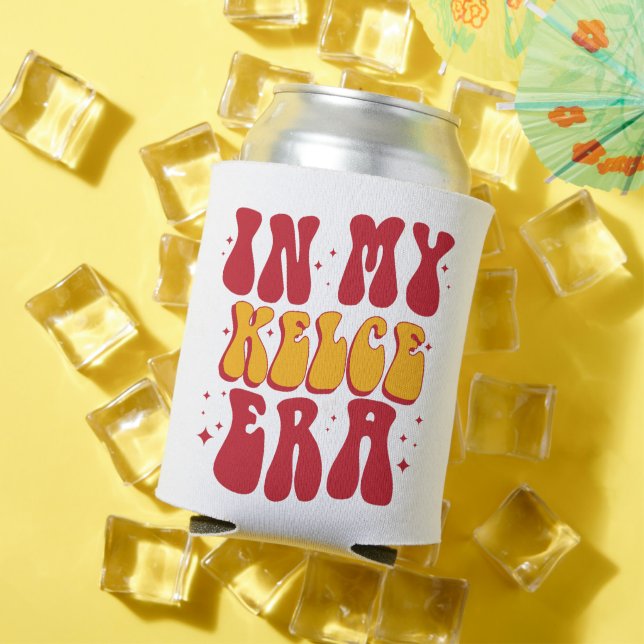 Porta-lata Retro Groovy Na Minha Era Kelce (Verão in situ)