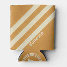 Porta-lata Retro Horizonte Dourado Três Listras com Nome