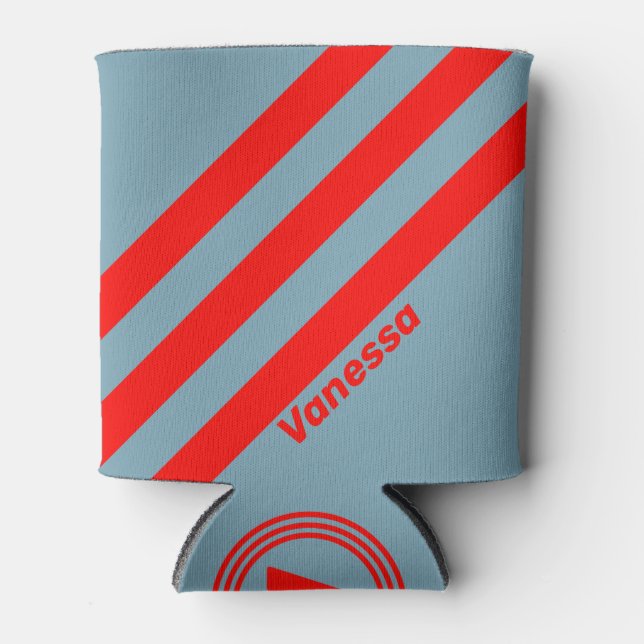 Porta-lata Retro Mar Vermelho Três Listras com Nome (Frente)