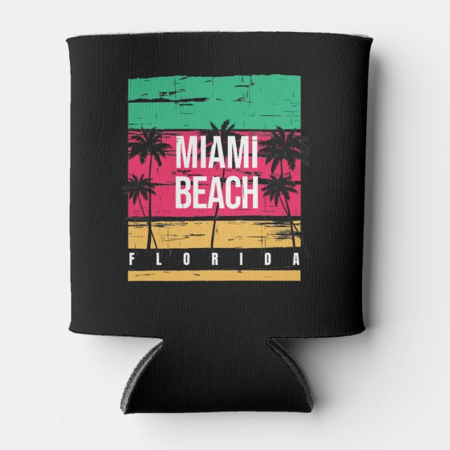 Porta-lata Retro Miami Florida Beach Souvenir (Frente)