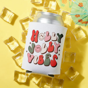 Porta-lata Retro Natal Holly Jolly Vibes Feriados de Trendy