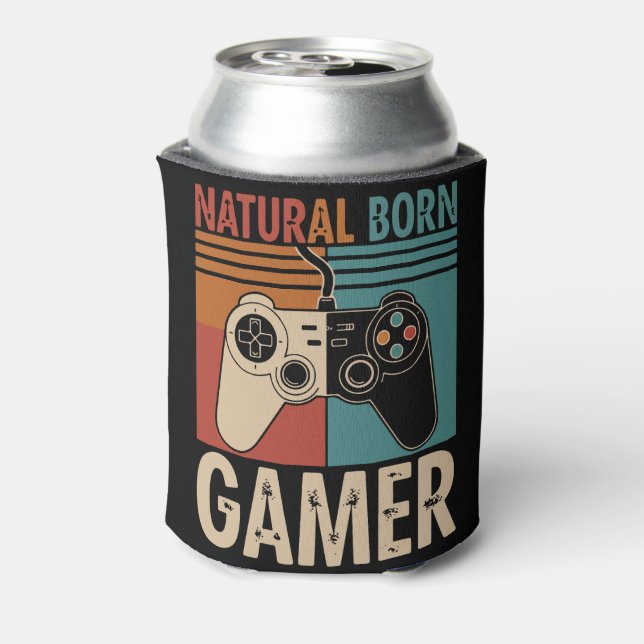 Porta-lata Retro Natural Born Gamer Funny (Can Back)