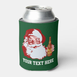 Porta-lata Retrô Papai Noel com um Natal Engraçado Personaliz