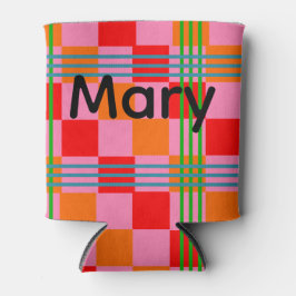 Porta-lata Retro Plaid 