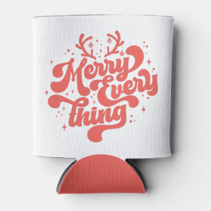 Porta-lata Retro Red White Feliz tudo Feliz Natal