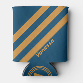 Porta-lata Retro Royal Gold Três Listras com Nome