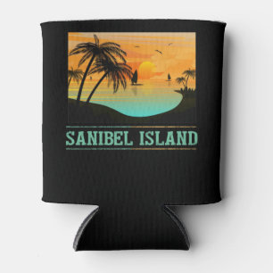 Porta-lata Retro Sanibel Island Florida Tropical Sunset Beach