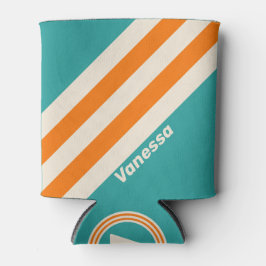 Porta-lata Retro Sea Breeze Vibe Stripes with Name