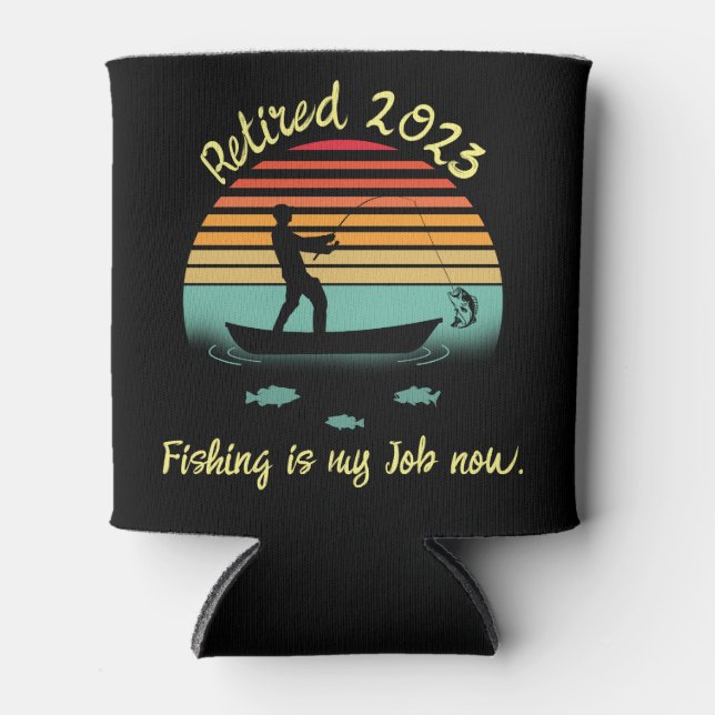 Porta-lata Retro Sun Funny Fisheries Retirement (Frente)