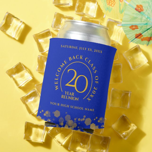 Porta-lata Reunião de Classe da Faculdade de Azul e Dourada (Verão in situ)