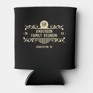 Porta-lata Reunião na moda da crista da família do vintage