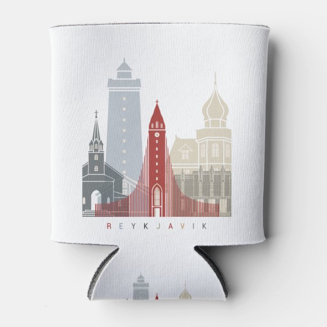 Porta-lata Reykjavik V2 skyline poster (Frente)