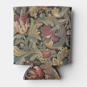 Porta-lata Rica Tapeçaria Floral Brocado Vitoriano Antigo