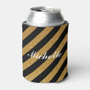 Porta-lata Rico personalizado nome glitter dourado resfriador