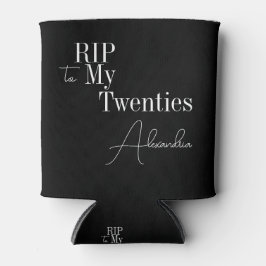 Porta-lata RIP de aniversário de 30 anos de 20s preto e branc