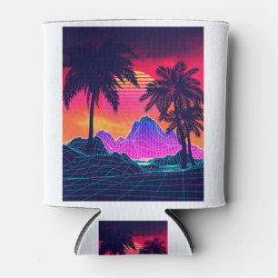 Porta-lata Rochas e palmeiras de Vaporwave