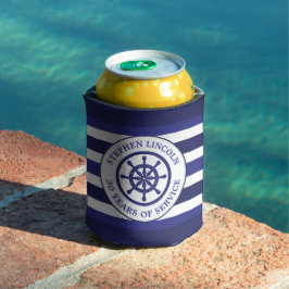 Porta-lata Roda do Capitão Azul Marinho Anos de Serviço Apose