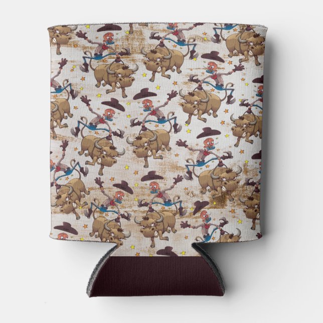 Porta-lata Rodeo Cowboy Bull Riding Country Ocidental (Frente)