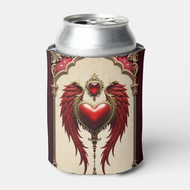 Porta-lata Romance venenoso com coração e asas (Can Front)