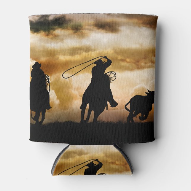 Porta-lata Roping Cowboys e Steer Country Ocidental (Frente)