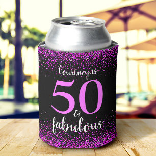Porta-lata Rosa Brilhante e preto 50 e fabuloso personalizado