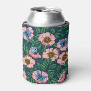 Porta-lata Rosa de cães e borboletas