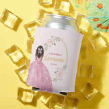 Rosa de Rosa de Aquarela Dourada na moda Quinceane